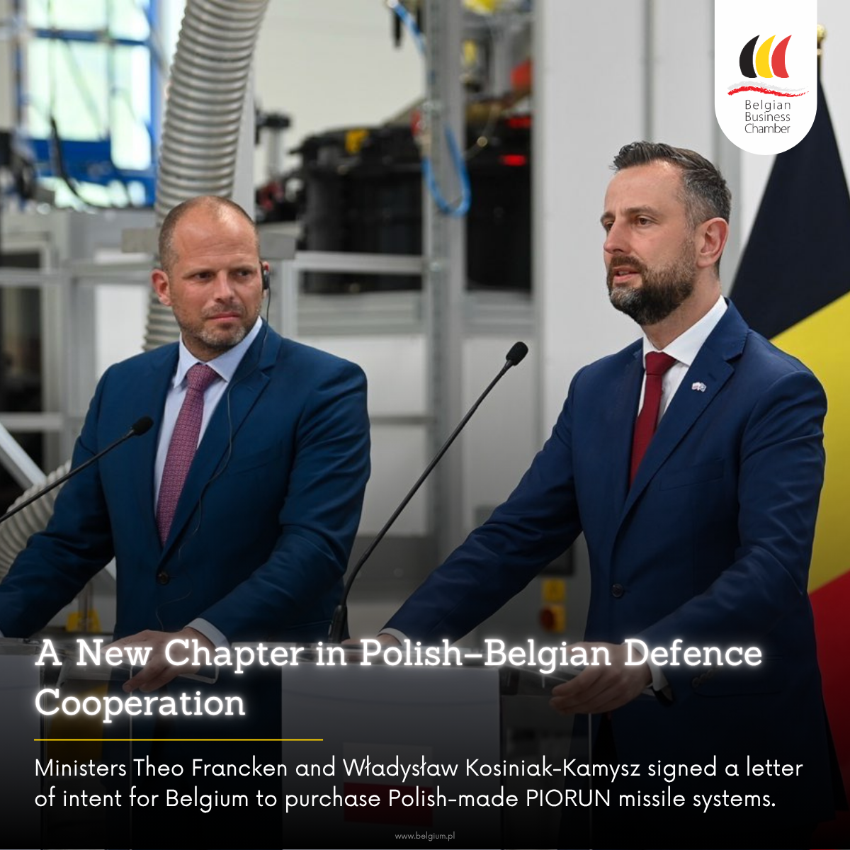 Poland and Belgium strengthen defence ties