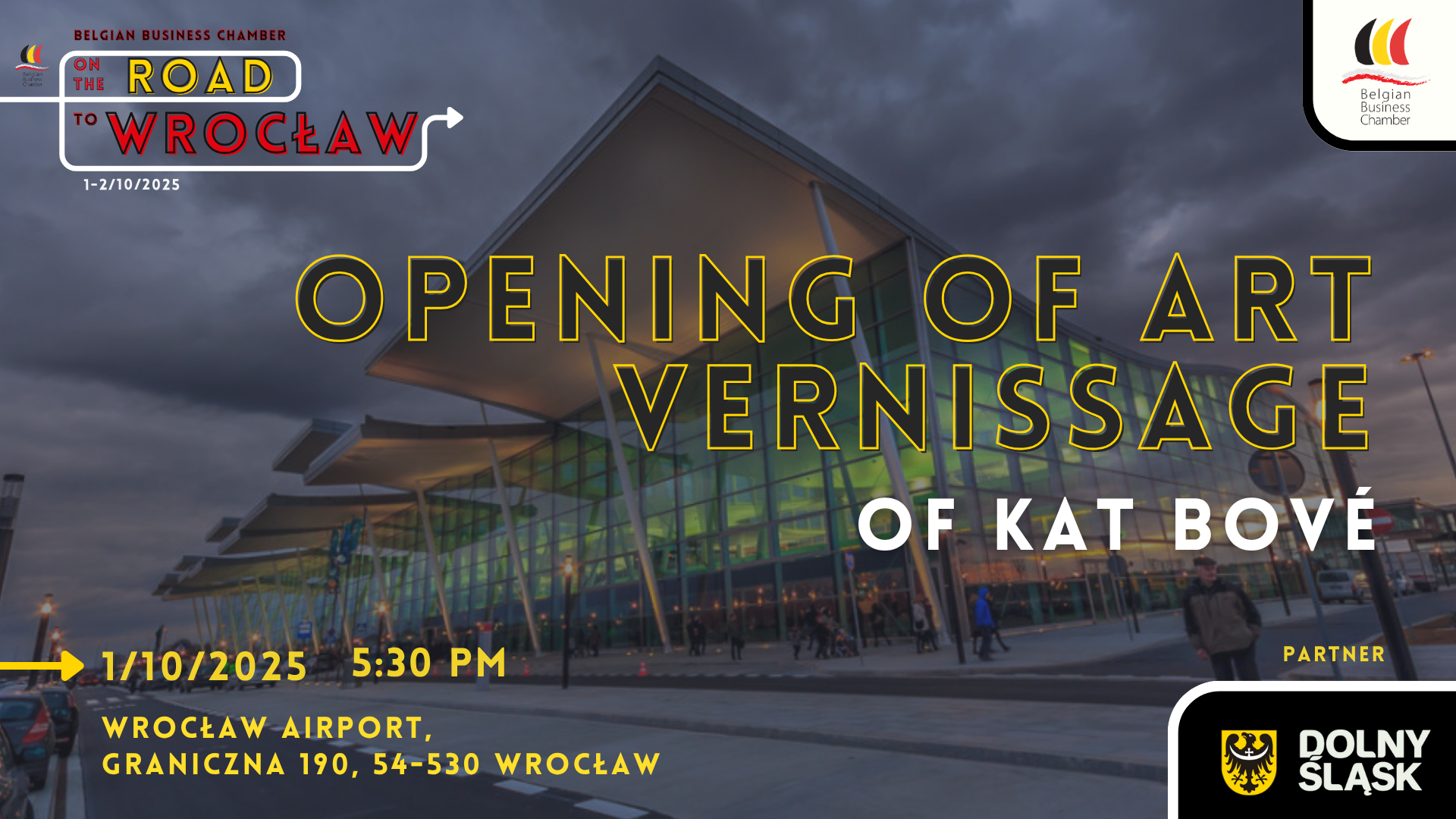 Opening of art vernissage of Kat Bové at Wrocław Airport I Wrocław