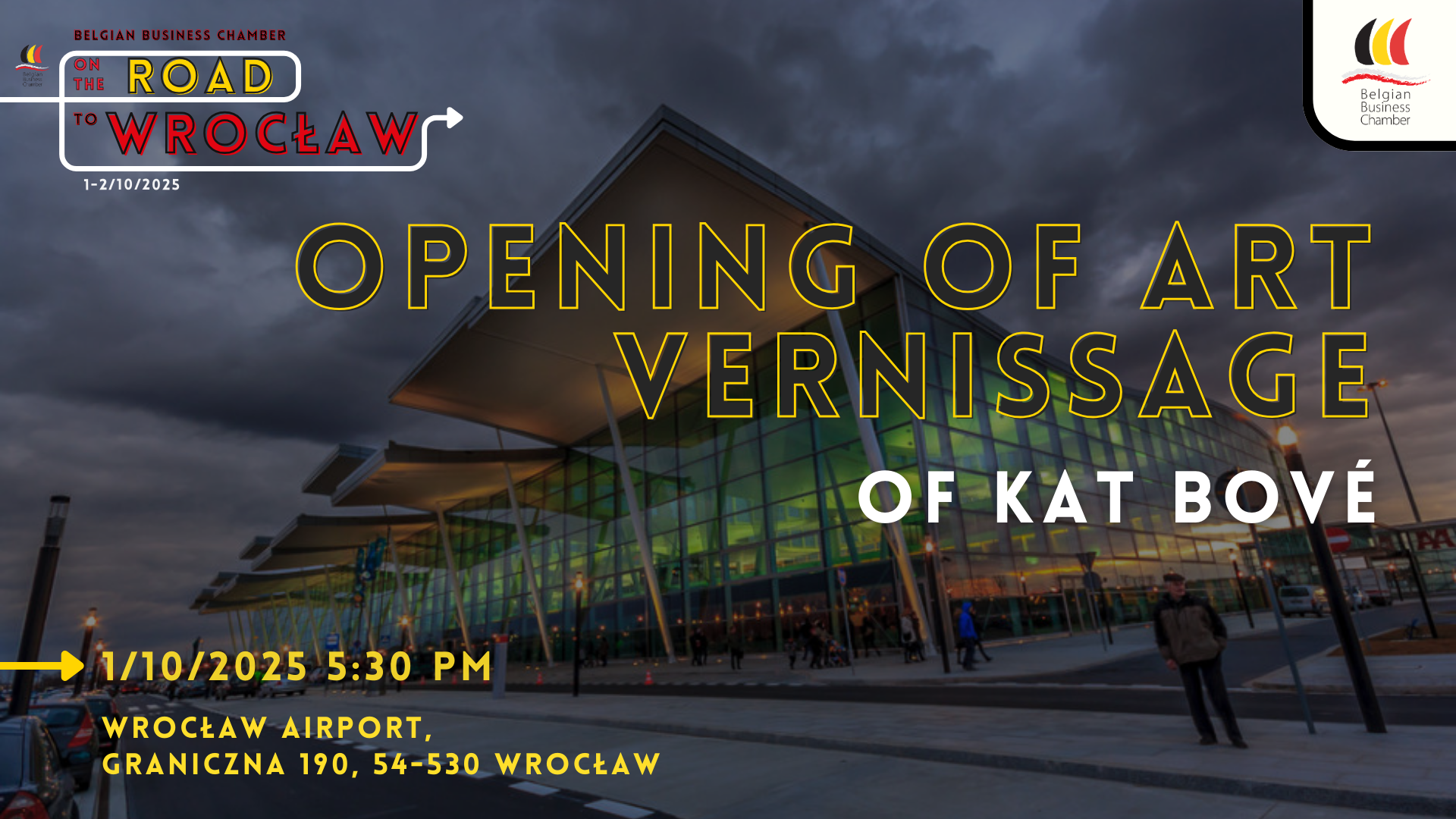 Opening of art vernissage of Kat Bové at Wrocław Airport I Wrocław