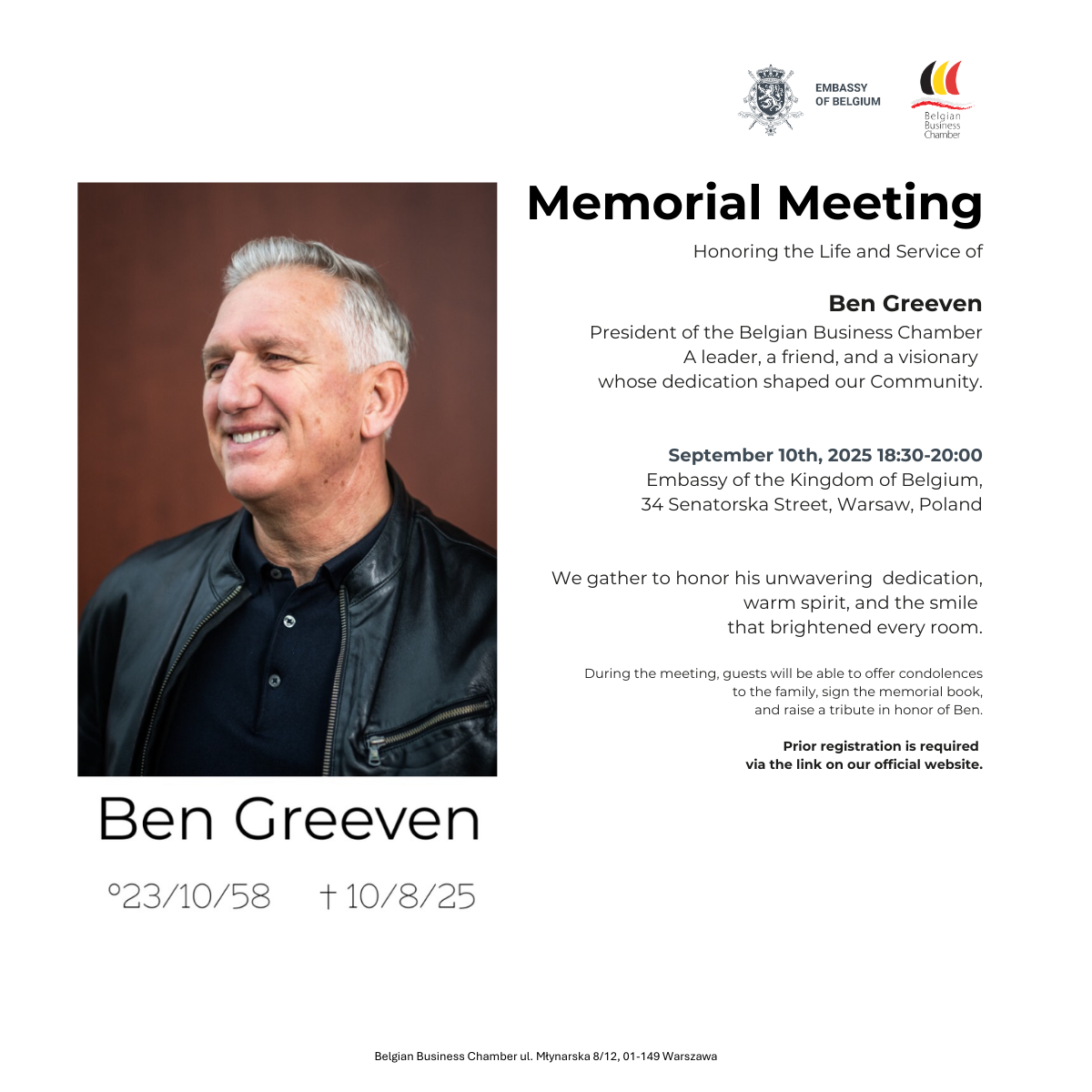 Memorial Meeting Honoring the Life and Service of Ben Greeven