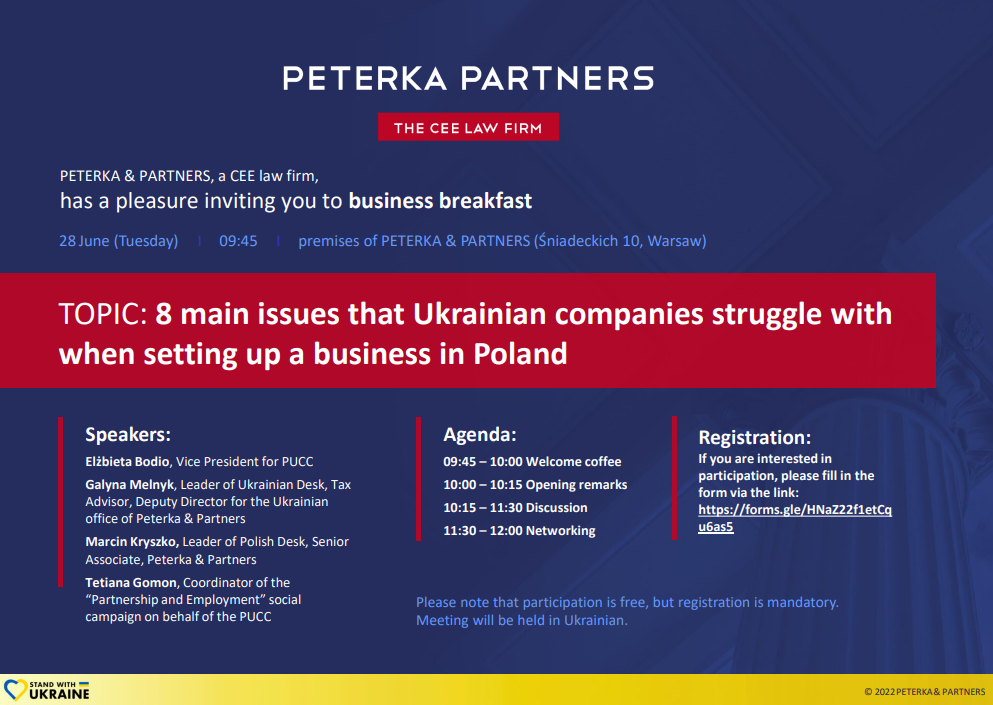 Business Breakfast: 8 main issues that Ukrainian companies struggle with when setting up a business in Poland