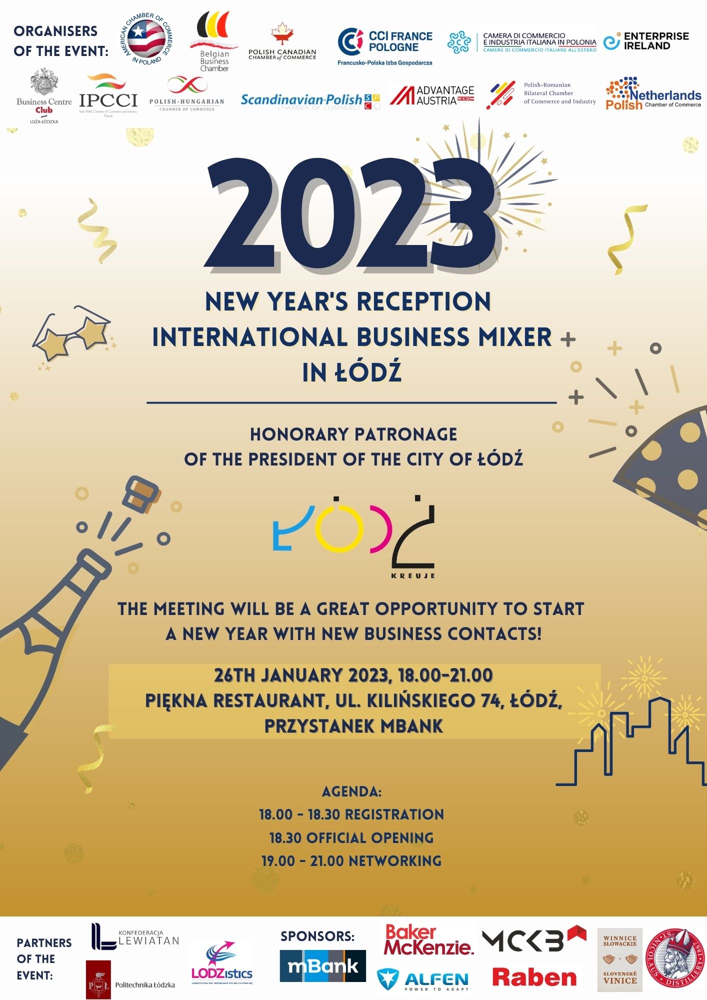 2023 New Year's Reception: International Business Mixer in Łódź