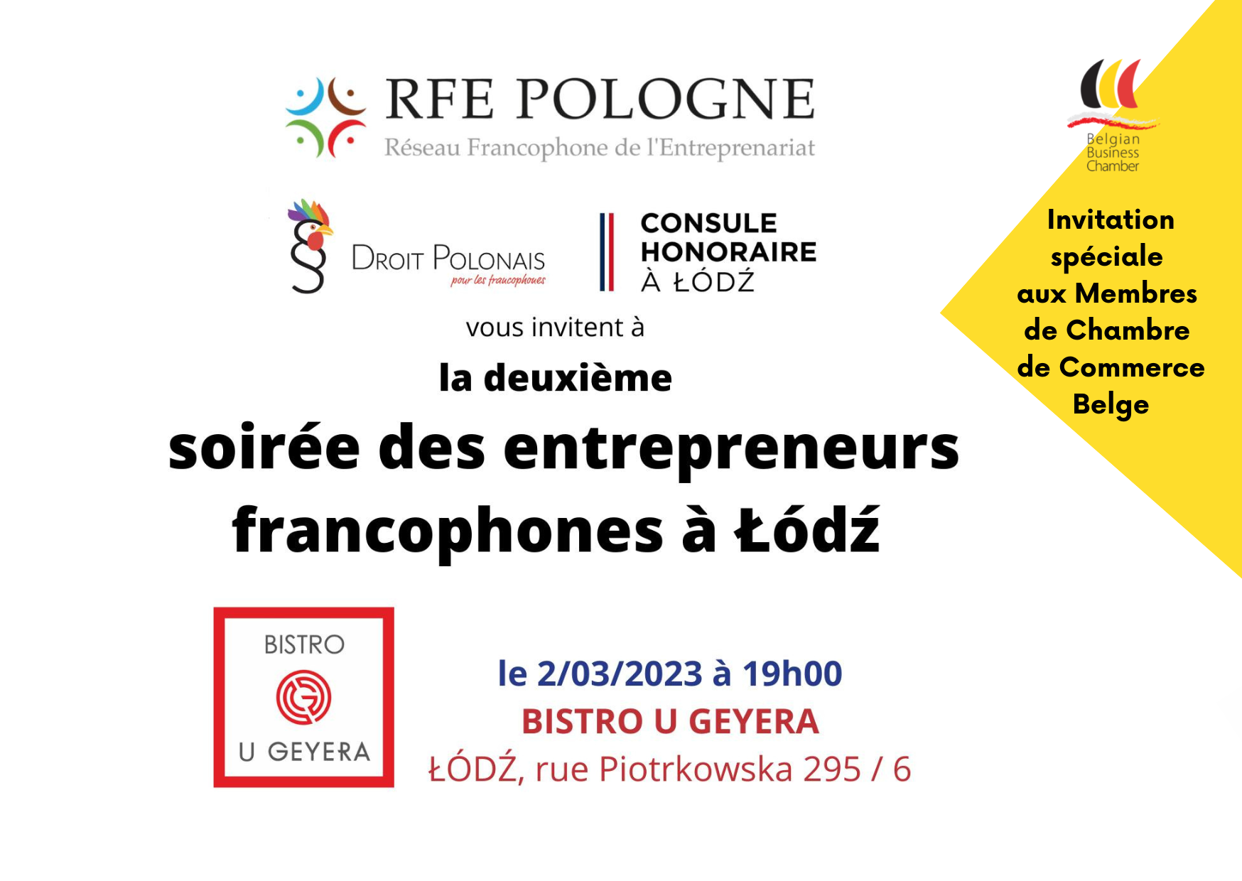 Soirée des entrepreneurs francophones | Łódź | RFE